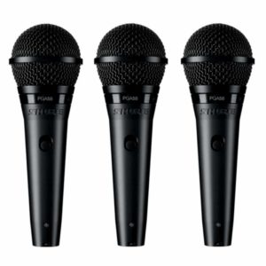 SHURE PGA58 - Pack de 03 Micrófonos Vocal Dinámico Cardioide