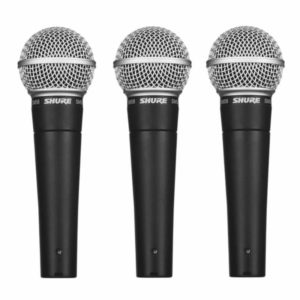 SHURE SM58 - Pack de 03 Micrófonos Vocal Dinámico Cardioide