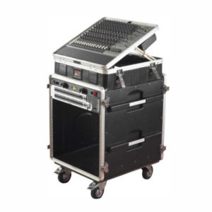 GATOR GRC-10X12 PU – Rack Superior Inclinado Emergente de 10U, Rack frontal de 12U y Rack trasero de 12U