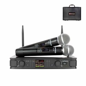 MACKENZIE UHF482 - Sistema de Micrófonos Inalámbricos Dobles