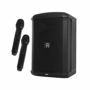 CUSTOM AUDIO SYSTEM MX-E - Parlante Activo Portátil con Batería Recargable con Micrófonos